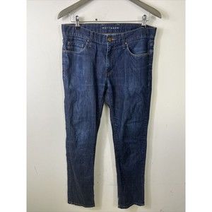 Mott & Bow Jeans Adult 31X32 Blue Denim Slim Leg Stretch Zip Fly Mid Rise